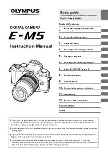 Olympus OM D E M5 manual. Camera Instructions.